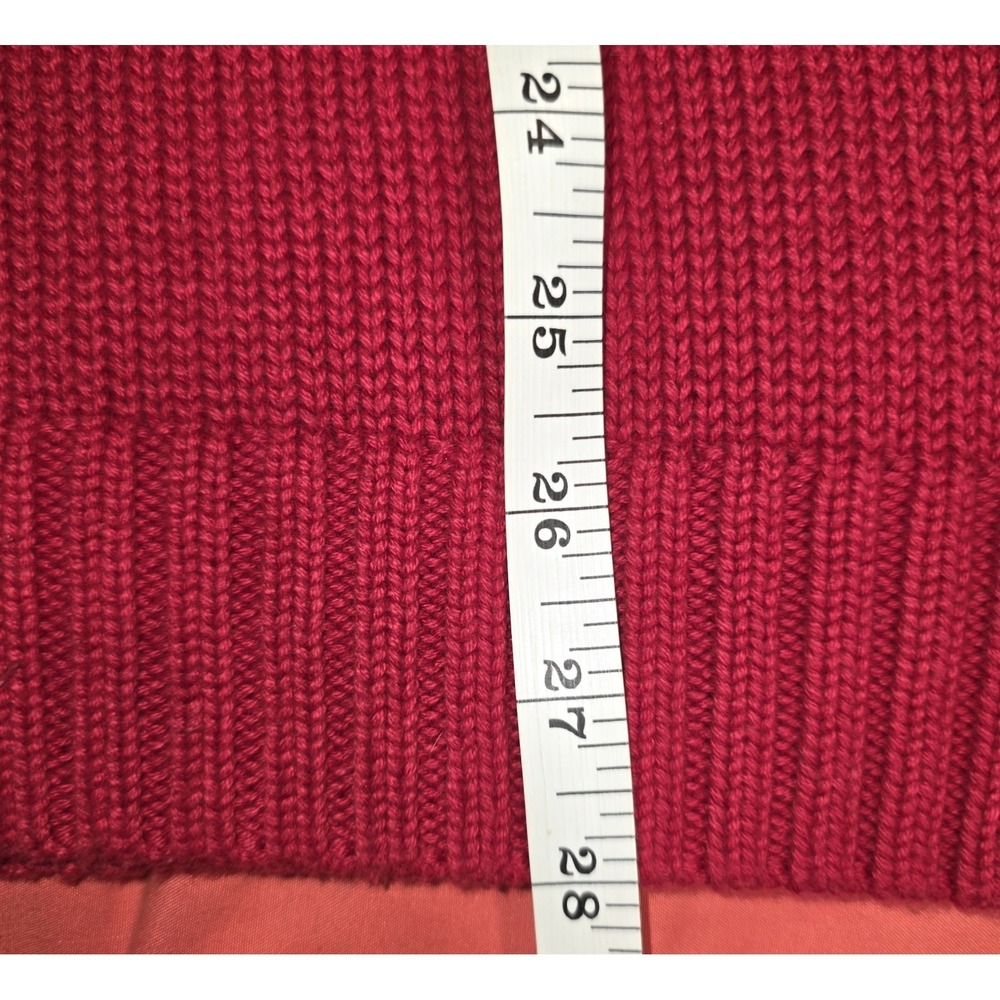 CHAPS Red Cotton Sweater Quarter Zip Men's XL Red Long Sleeve Pullover Christmas - Picture 6 of 8